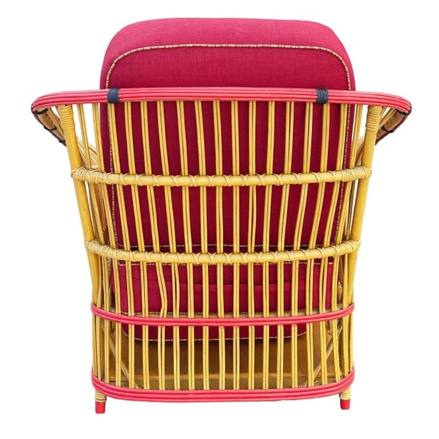 Restored 1930s Stick Reed Rattan "President" Chaise Lounge - 4