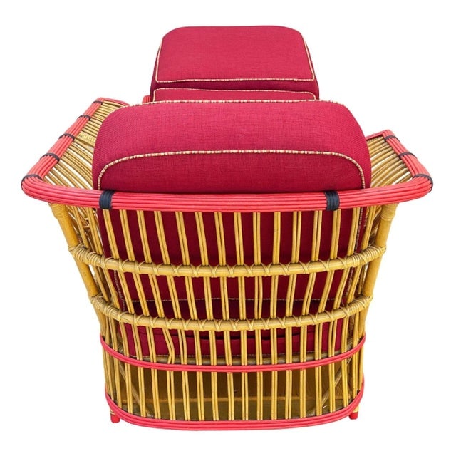 Restored 1930s Stick Reed Rattan "President" Chaise Lounge - 6