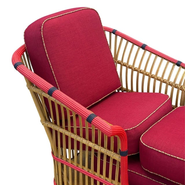 Restored 1930s Stick Reed Rattan "President" Chaise Lounge - 9