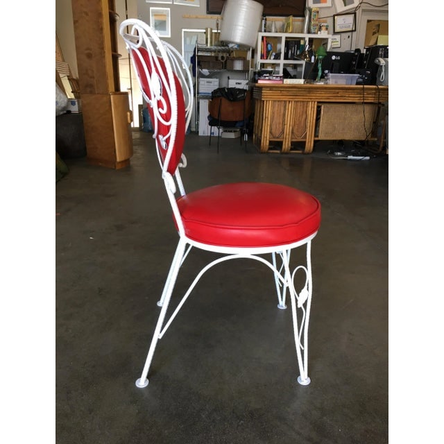 Custom Made Mid-Century Iron & Steel Rebar Heart Patio Lounge Chair, Set of Four - 6