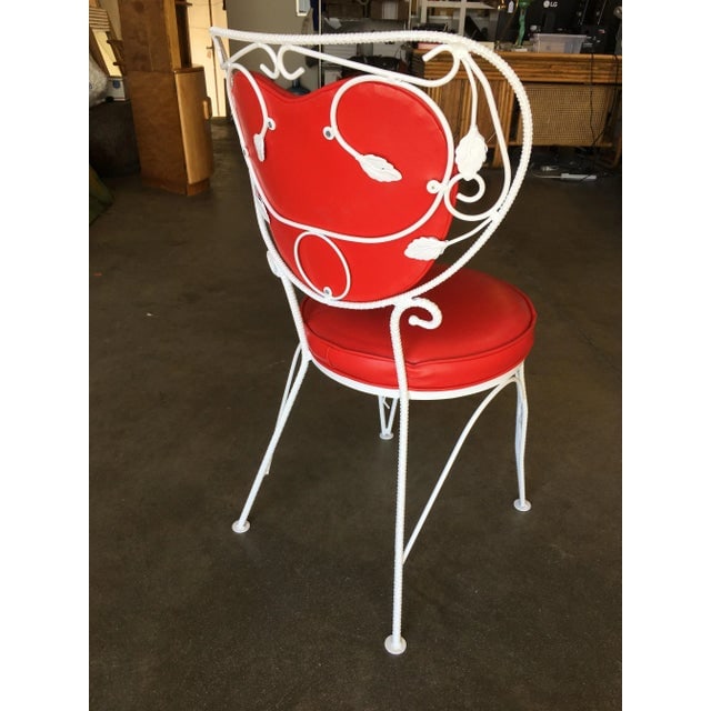Custom Made Mid-Century Iron & Steel Rebar Heart Patio Lounge Chair, Set of Four - 7