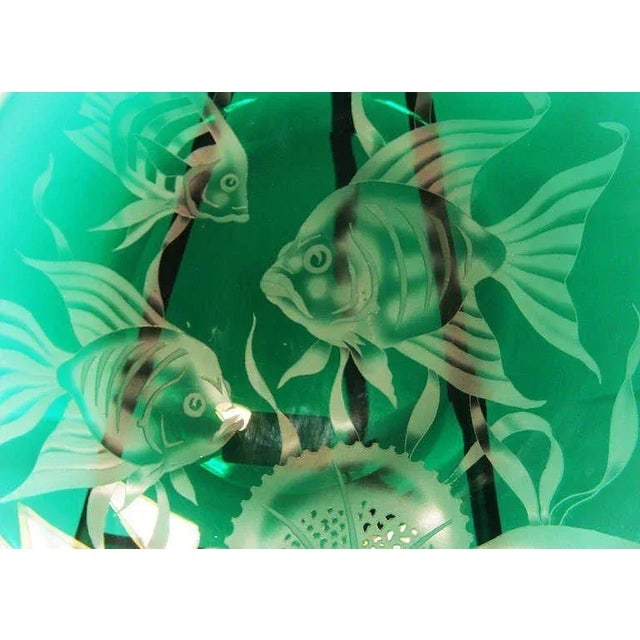 Correia Art Glass Large Hand-Etched Decorative Plate, Signed - 2