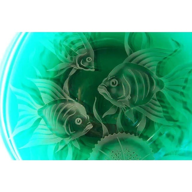 Correia Art Glass Large Hand-Etched Decorative Plate, Signed - 3