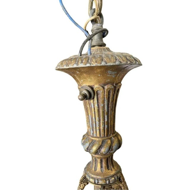 Hollywood Regency Jewel Prisms Filigree Pendant Light, Circa 1950 - 8