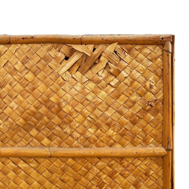 1930s Art Deco 9' Foot X 6' Foot Rattan & Woven Wicker Wall Divider Screen - 6