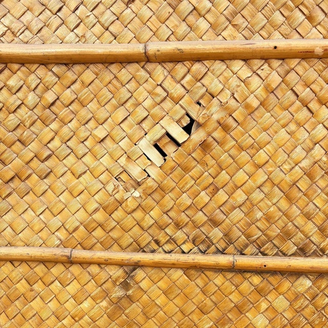 1930s Art Deco 9' Foot X 6' Foot Rattan & Woven Wicker Wall Divider Screen - 7