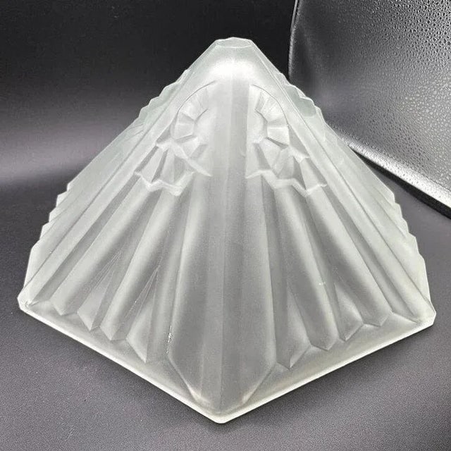 1920s French Art Deco Cw Vianne Globe Opulent Frosted Lamp Shade - 6
