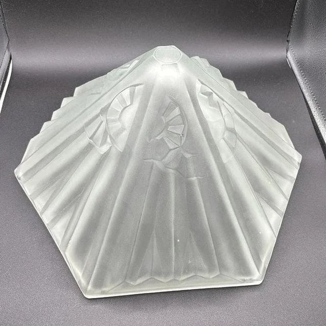 1920s French Art Deco Cw Vianne Globe Opulent Frosted Lamp Shade - 7
