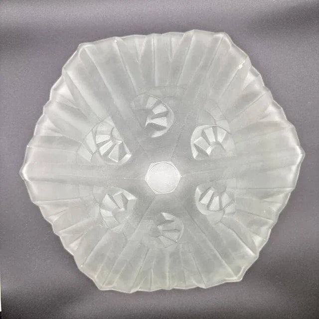 1920s French Art Deco Cw Vianne Globe Opulent Frosted Lamp Shade - 8