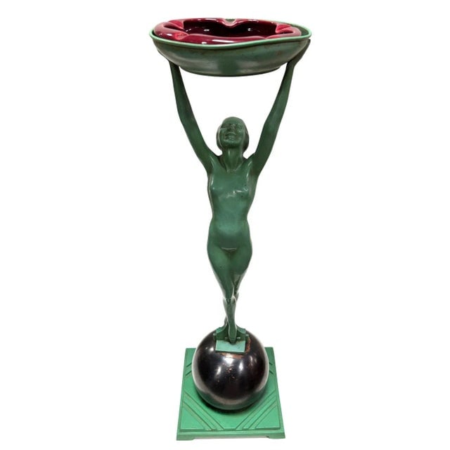 1920s Frankart Standing on Ball Art Deco Sculptural Smoke Stand Model T330 - 2
