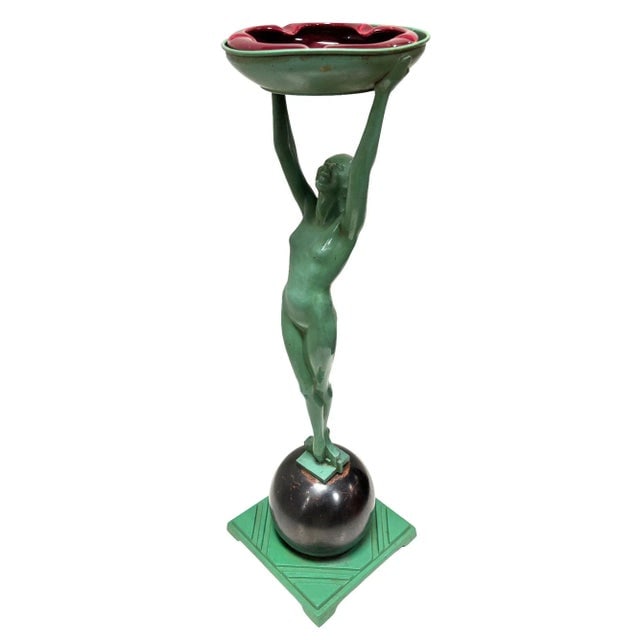 1920s Frankart Standing on Ball Art Deco Sculptural Smoke Stand Model T330 - 3