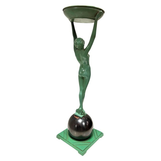 1920s Frankart Standing on Ball Art Deco Sculptural Smoke Stand Model T330 - 4