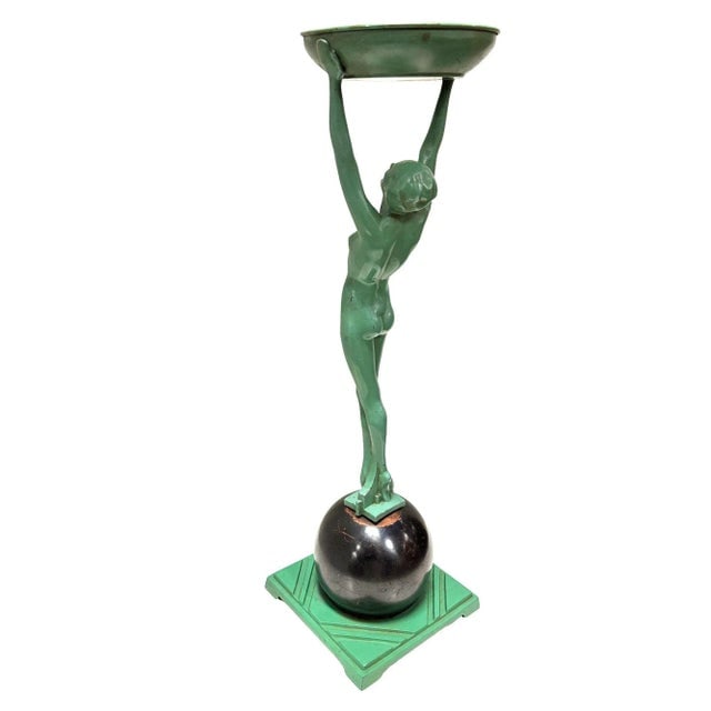 1920s Frankart Standing on Ball Art Deco Sculptural Smoke Stand Model T330 - 5