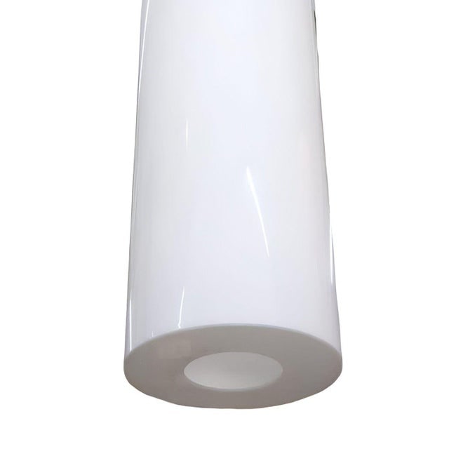 1958 Mid-Century Modern Cylinder Acrylic & Steel Pendant, 2 Available - 4
