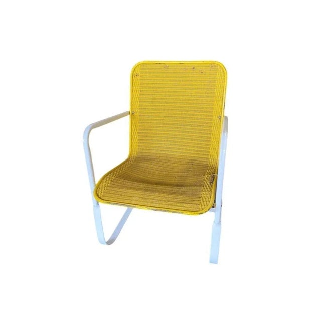 Mid-Cenrtury Lloyd Flanders "Loom" Wicker Springer Outdoor Patio Chair, Pair - 3