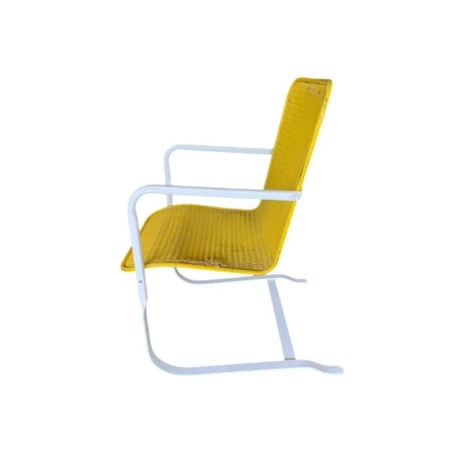 Mid-Cenrtury Lloyd Flanders "Loom" Wicker Springer Outdoor Patio Chair, Pair - 5