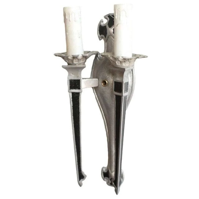 Geometric Art Deco Aluminum Wall Sconces - Set of 4 - 3