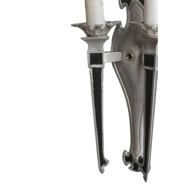 Geometric Art Deco Aluminum Wall Sconces - Set of 4 - 4