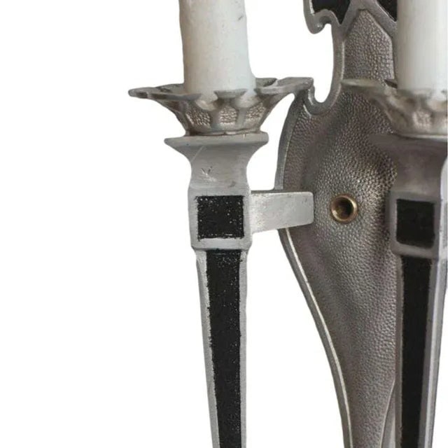 Geometric Art Deco Aluminum Wall Sconces - Set of 4 - 8