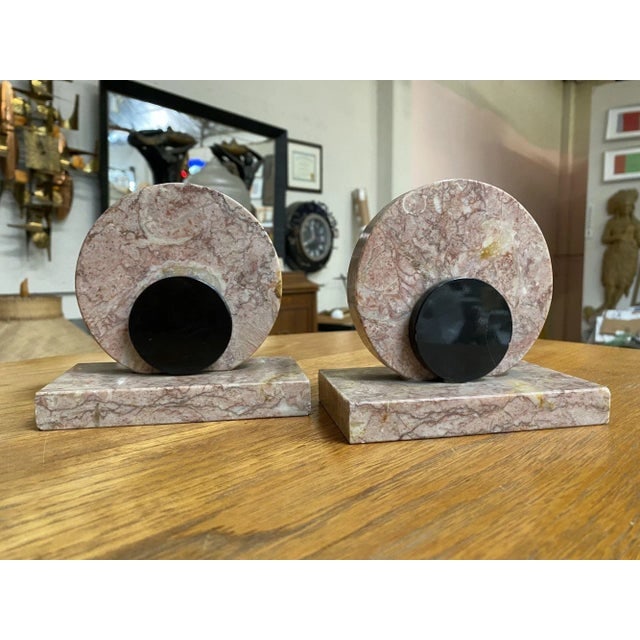 1930s Marefbay French Art Deco Ucra Bronze Swan Marble Mantle Garniture Clock Set- 3 Pieces - 12