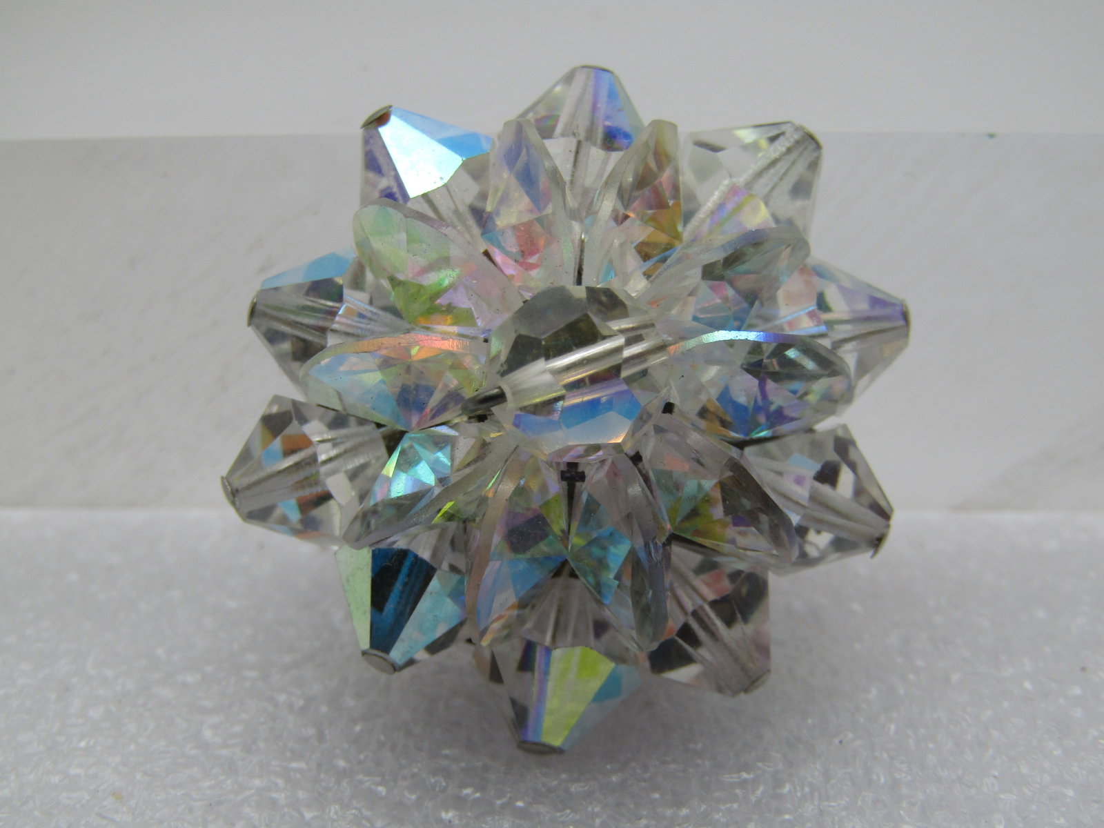 Vintage AB Crystal Cluster Brooch, 1.25", 1940's (1 of 6)
