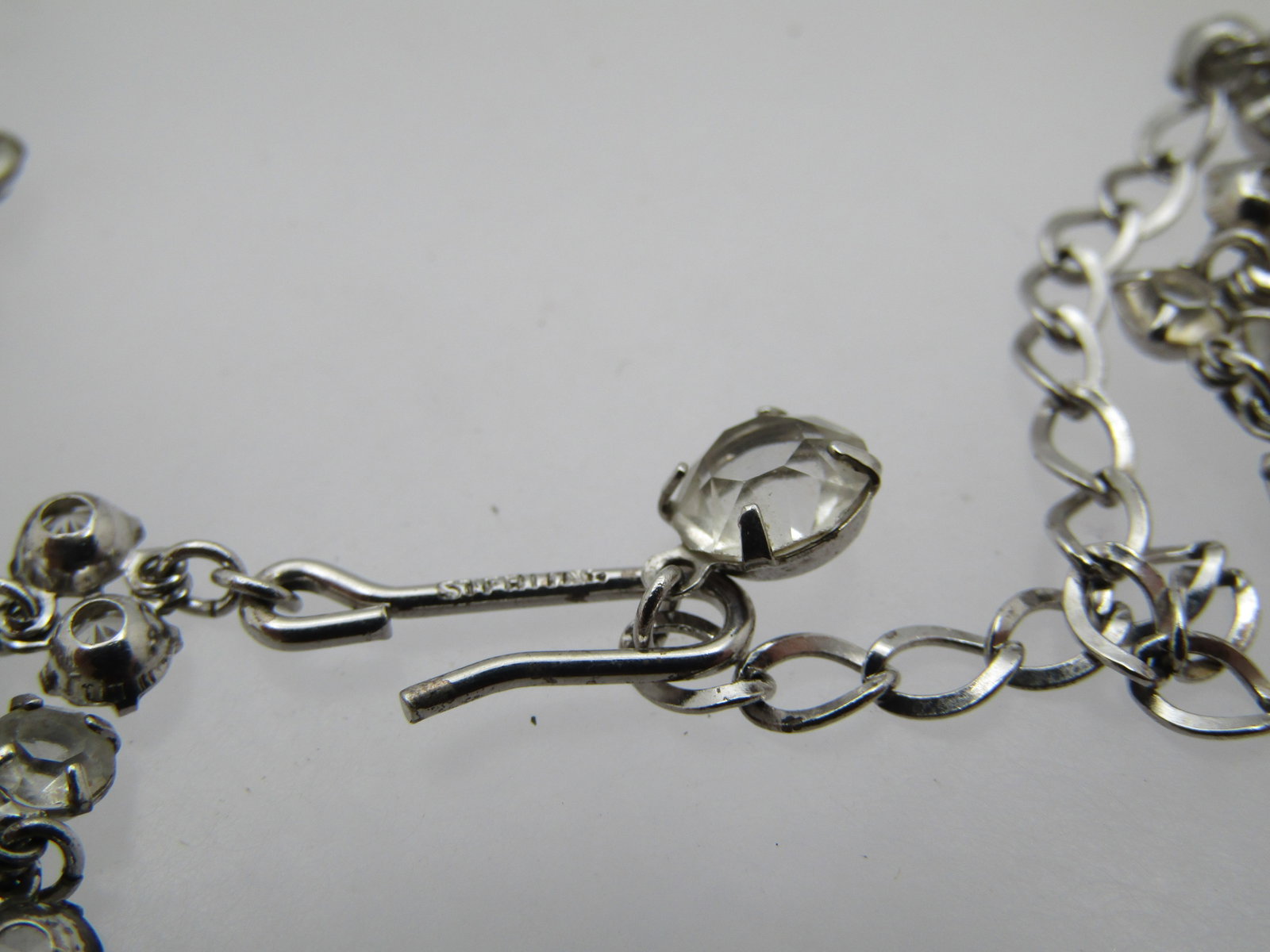 Vintage Clear Rhinestone Choker Necklace , 14.5" - 16", 1970's-1980's - 6