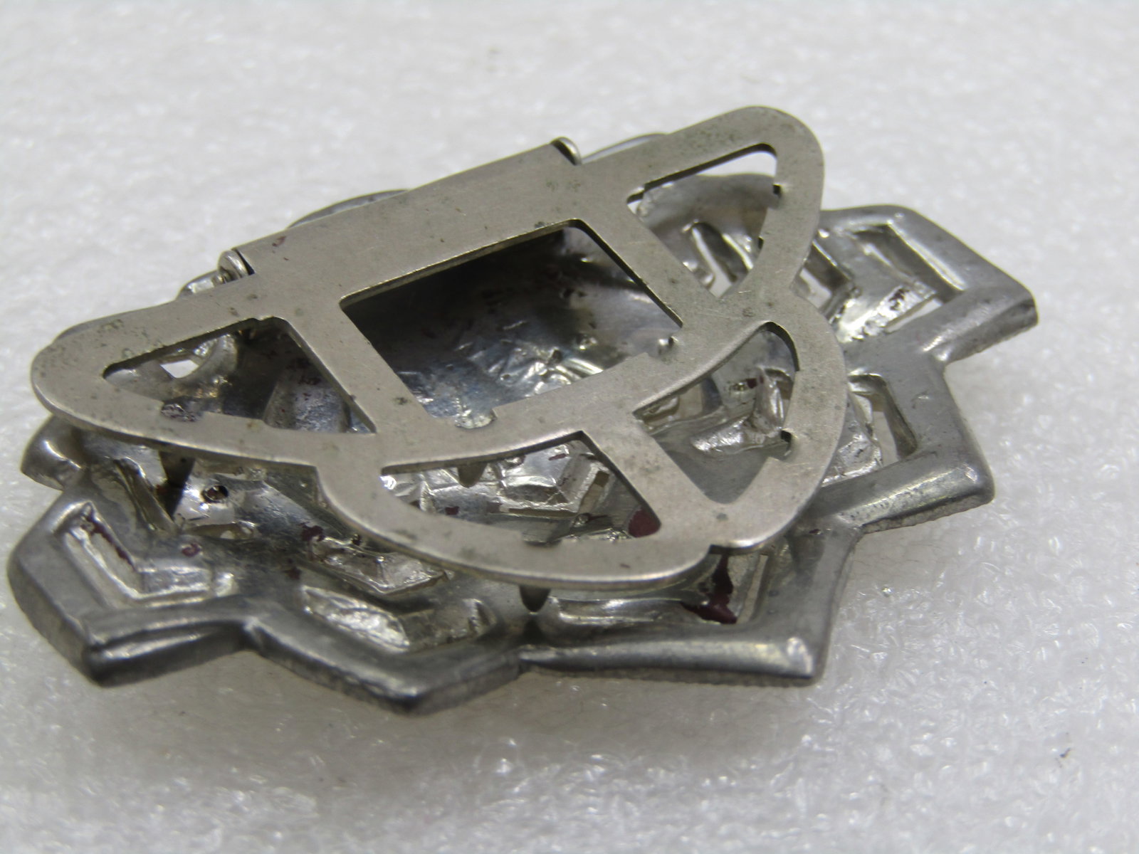 Antique Czech Glass & Rhinestone Dress Clip, 1920's-1930's, 2.25" - 5