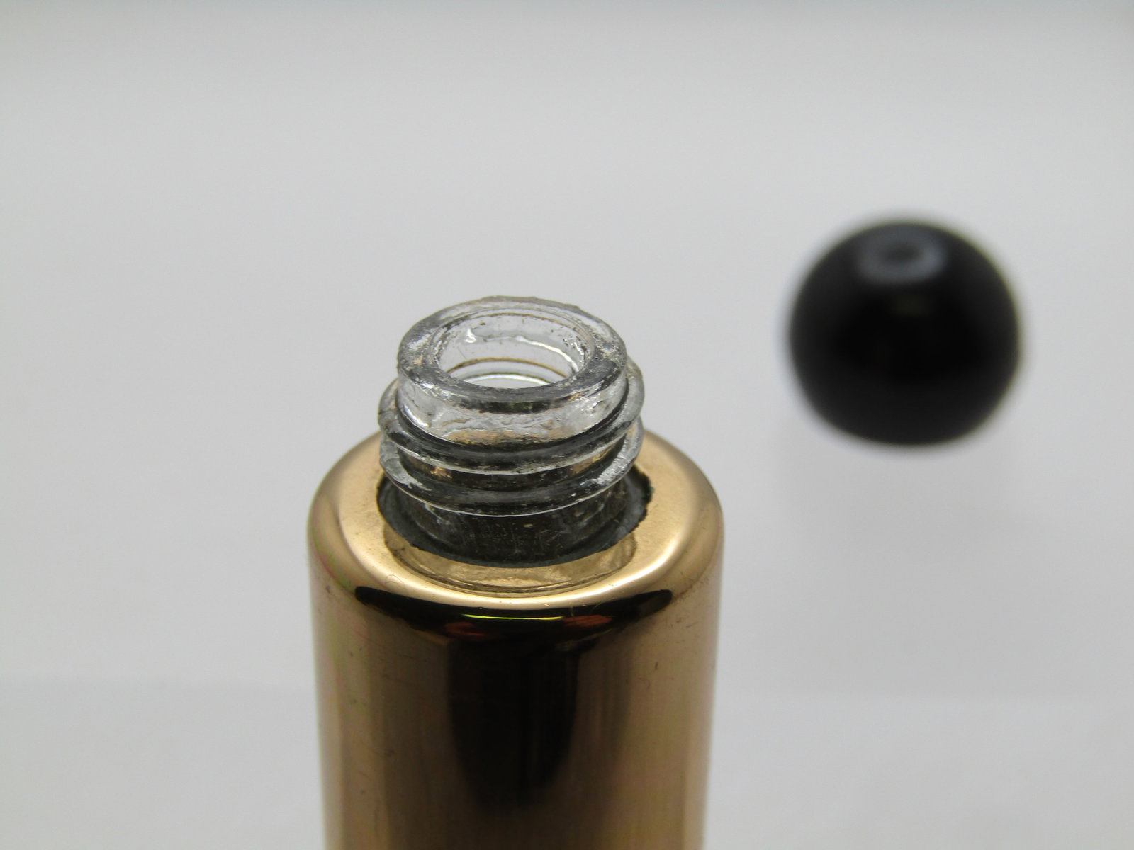 Vintage Metal Over Glass Perfume Bottle, 1960's-1980s, Refillable - 5