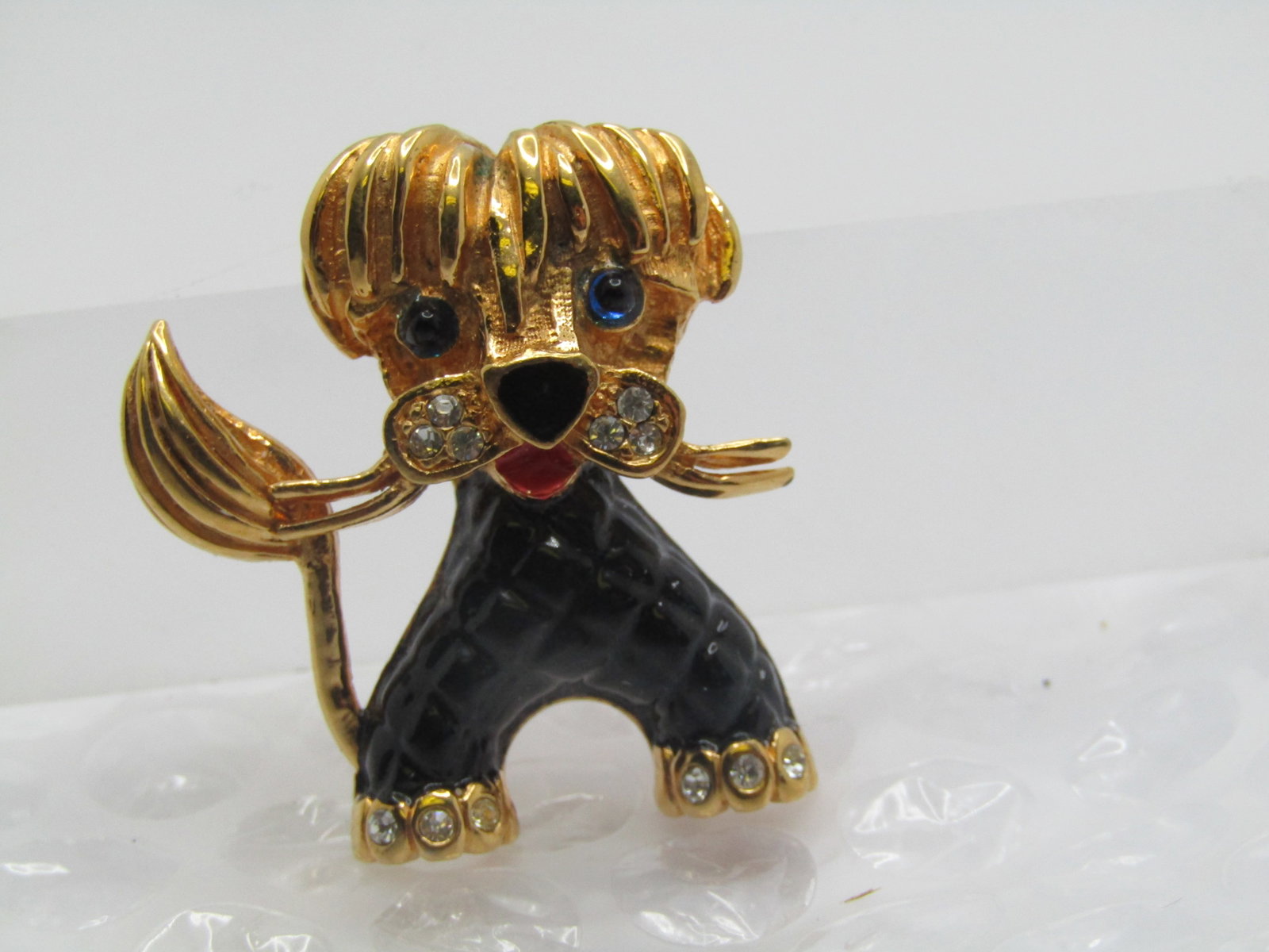 Vintage Enameled Dog Brooch signed Carven Depose, French, 1950's-1960's - 4