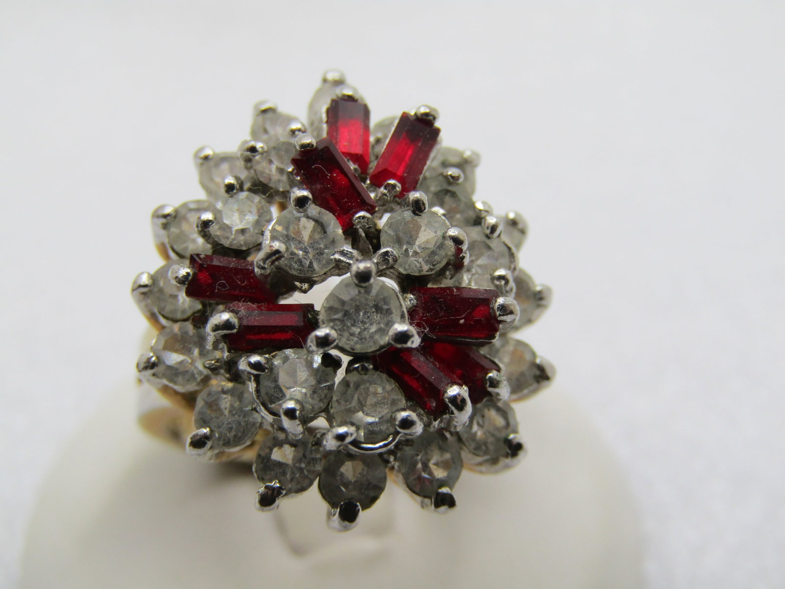 Vintage 18kt GEP Rhinestone Ring, Sz. 8.25, 1970's-1980's - 2