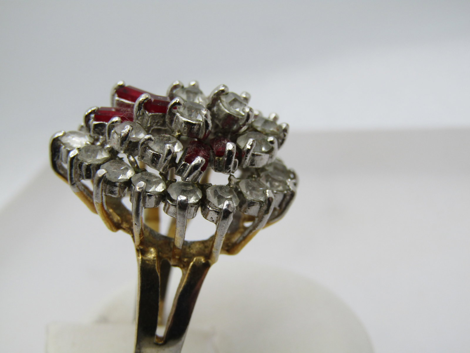 Vintage 18kt GEP Rhinestone Ring, Sz. 8.25, 1970's-1980's - 3