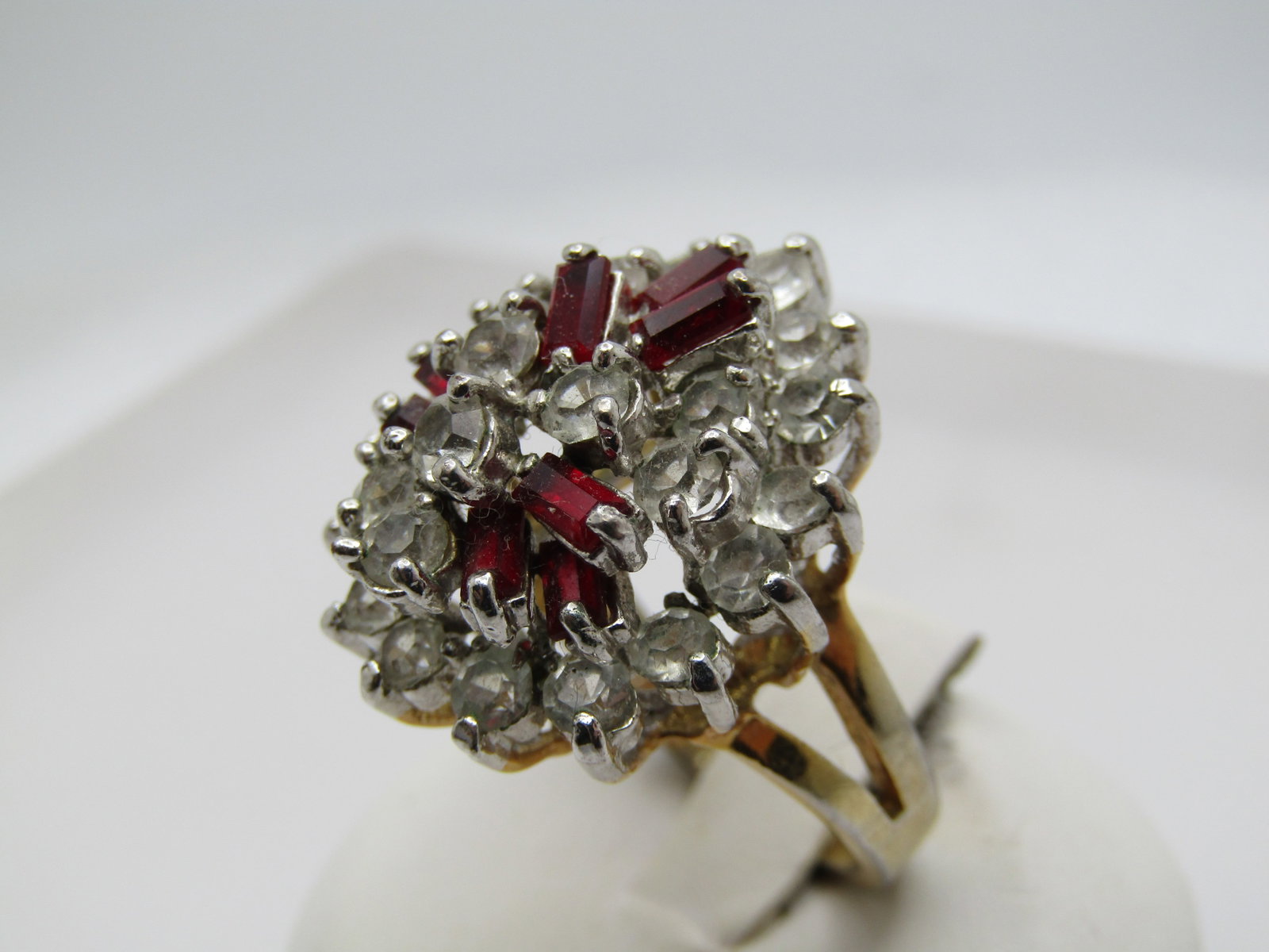Vintage 18kt GEP Rhinestone Ring, Sz. 8.25, 1970's-1980's - 4