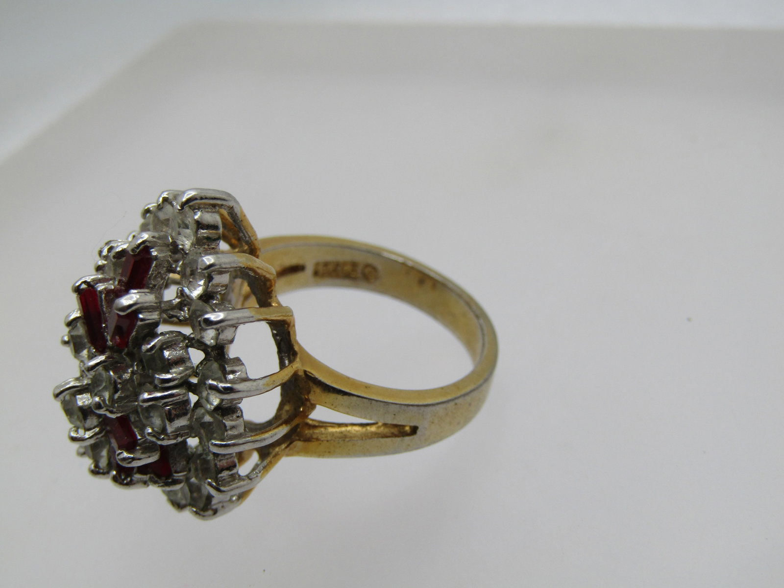 Vintage 18kt GEP Rhinestone Ring, Sz. 8.25, 1970's-1980's - 5