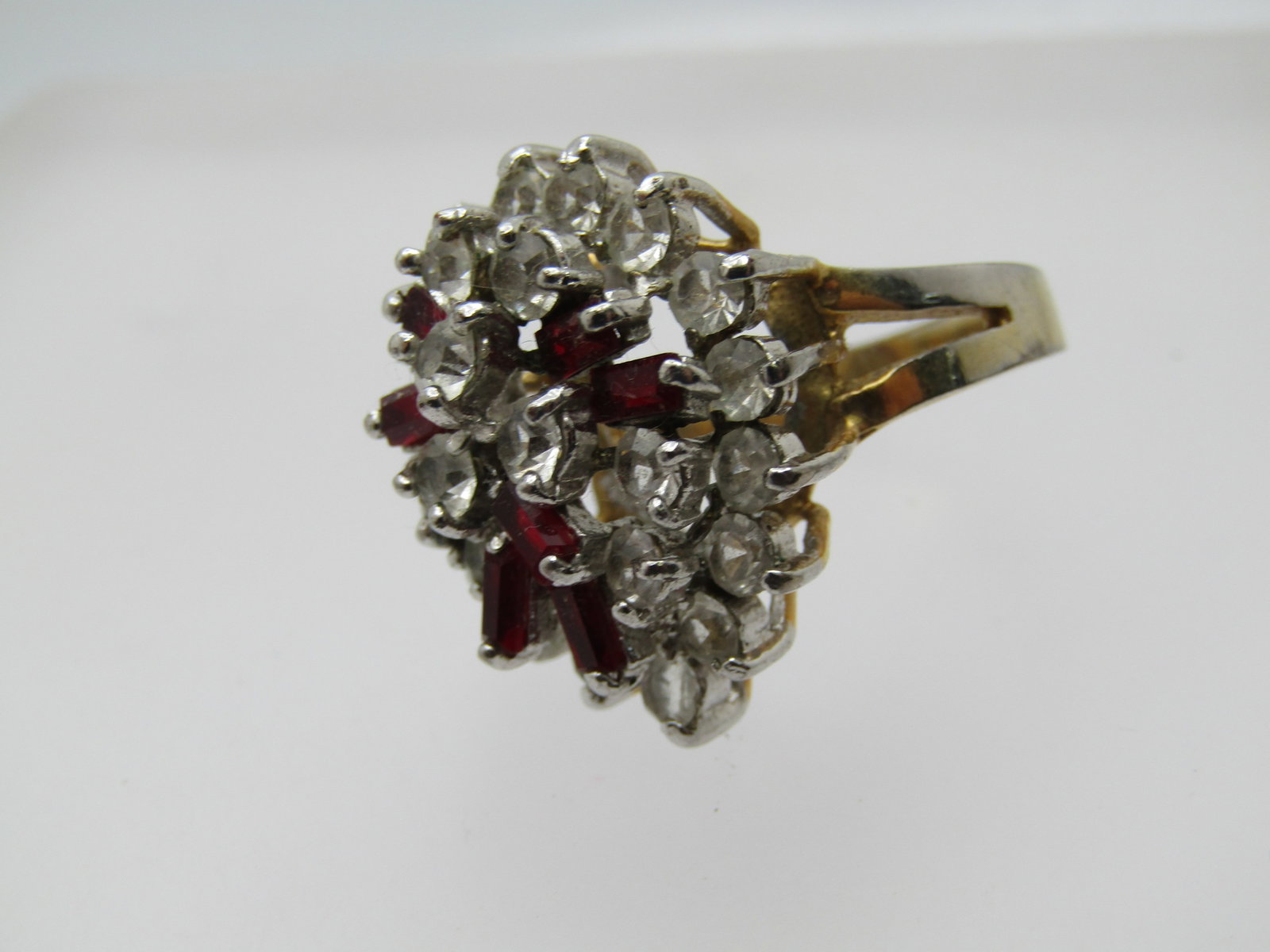 Vintage 18kt GEP Rhinestone Ring, Sz. 8.25, 1970's-1980's - 6
