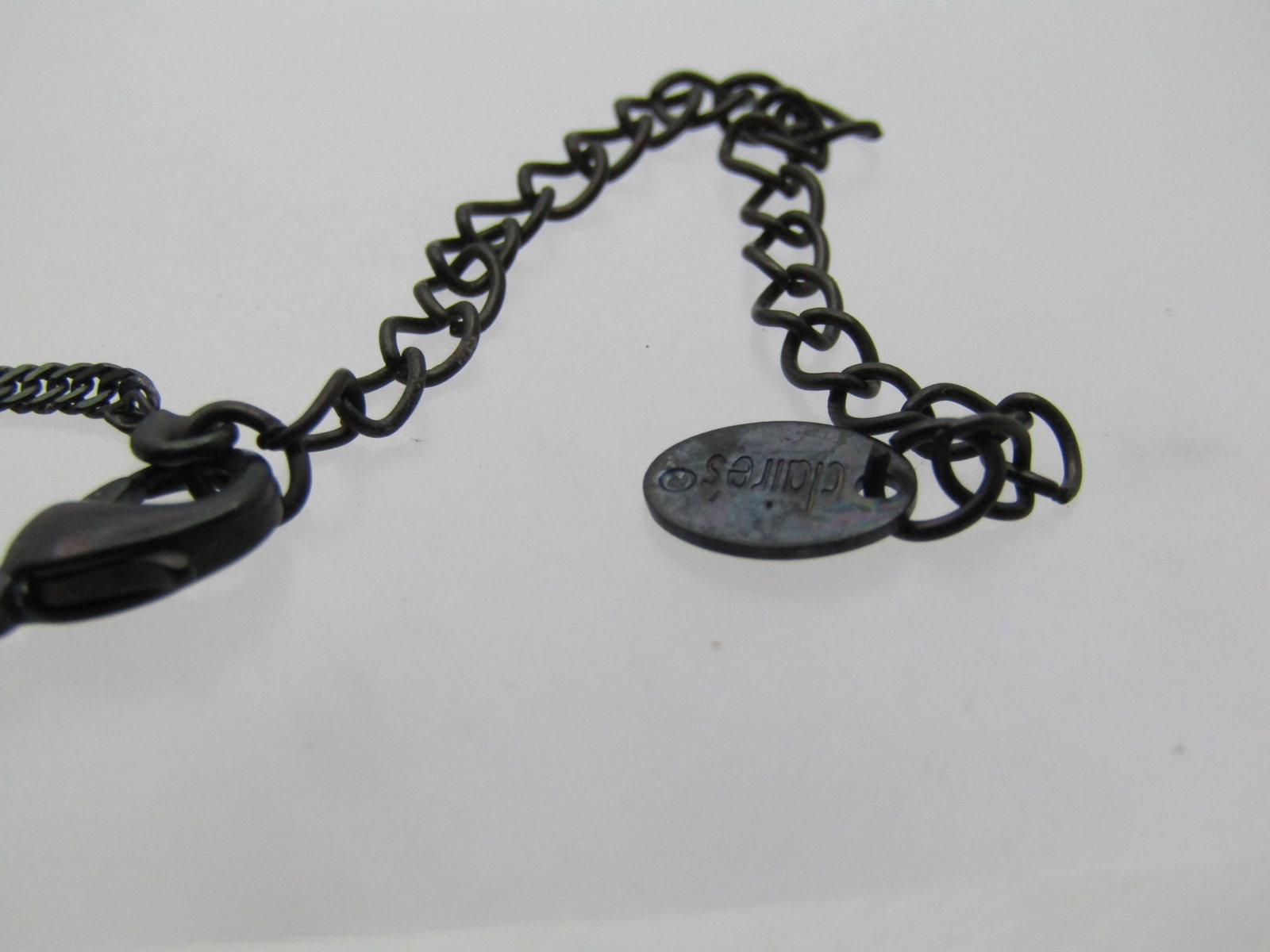 Vintage Pink Rhinestone Necklace, 16.5", Black Metal, Chico's, 1980's-1990's - 4