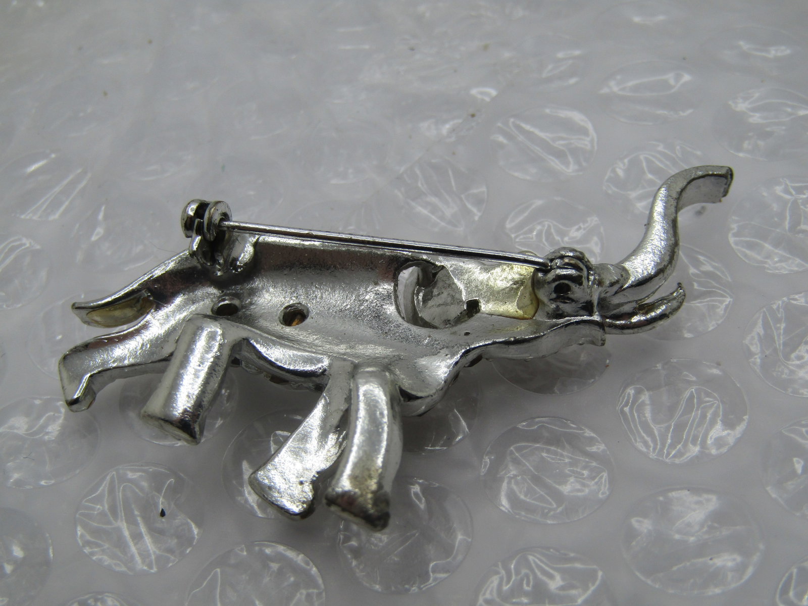 Vintage Rhinestone Elephant Brooch, 1940's-1950's, 2" - 5
