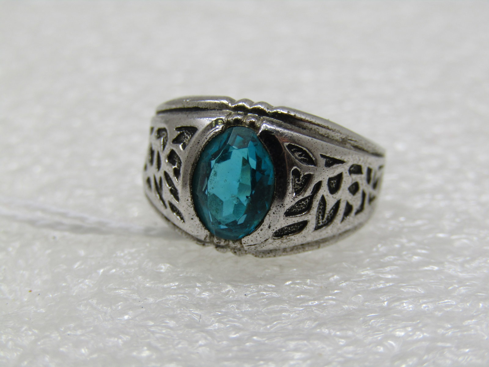 Sterling Teal Stone Ring, Sz. 5, Signed Esp - 3