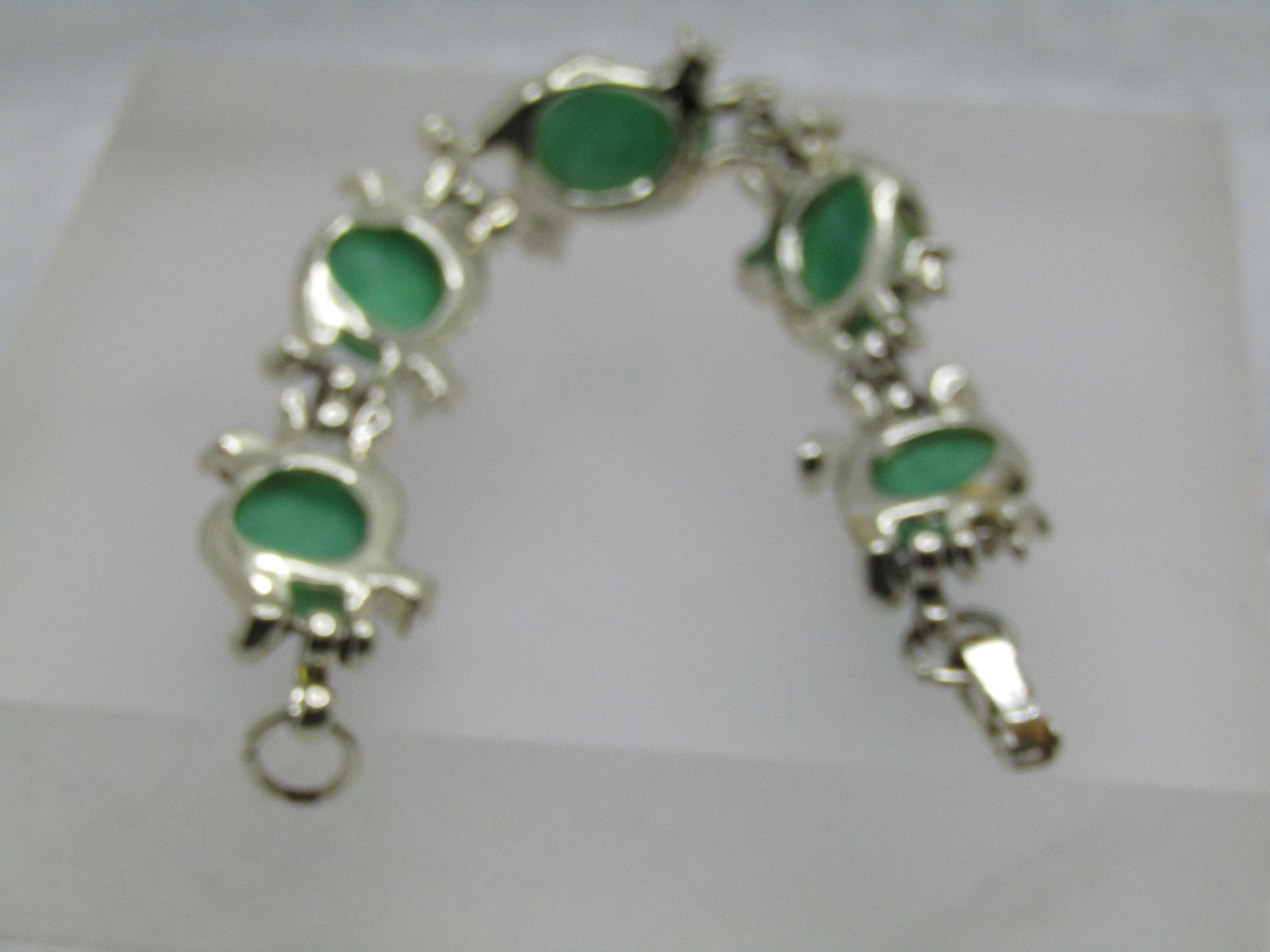 Vintage Faux Jade & Amethyst Bracelet, 7.5", 1940's-1950's - 5