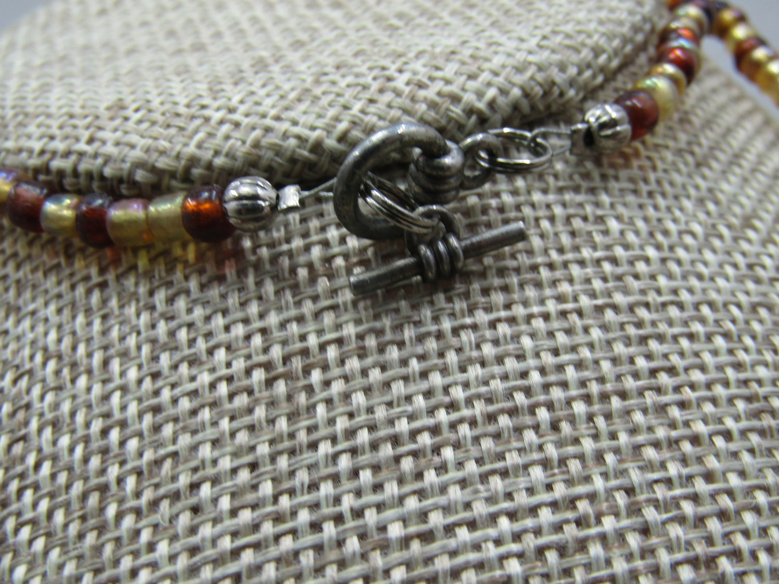 Vintage Amber & Browns Beaded Necklace, 26" - 3