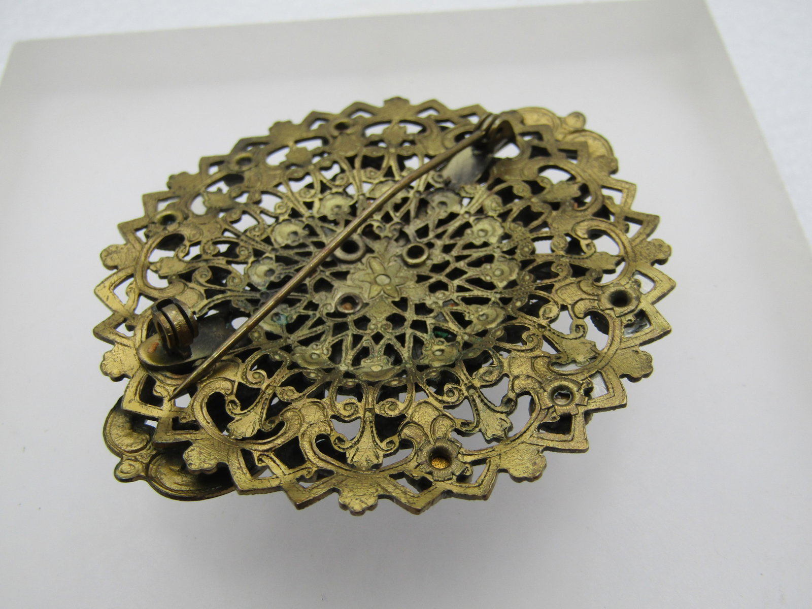 Vintage Enameled & Rhinestone Brooch, 1920's-1930's - 5