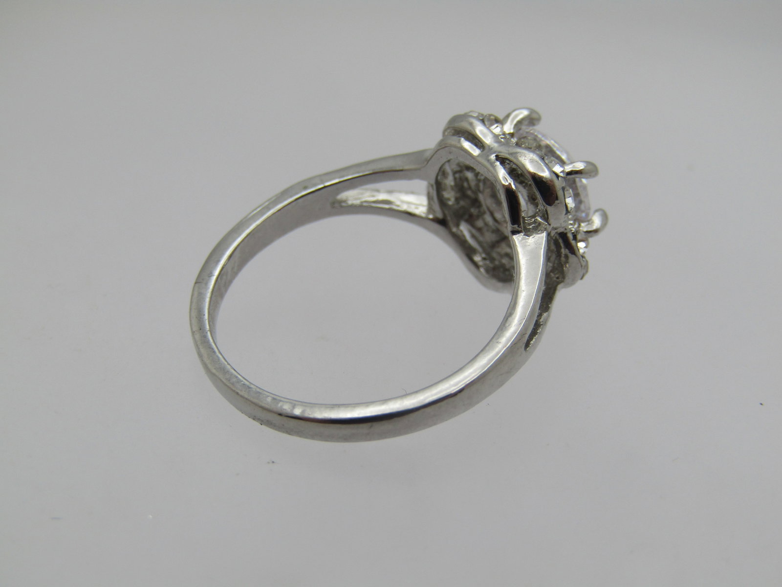 Costume Clear Rhinestone Ring, Sz. 6.5, Halo - 6