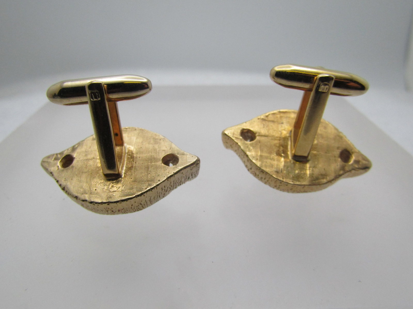 Vintage Cateye Cufflinks, Brown Glass, 1950's-1970's - 4