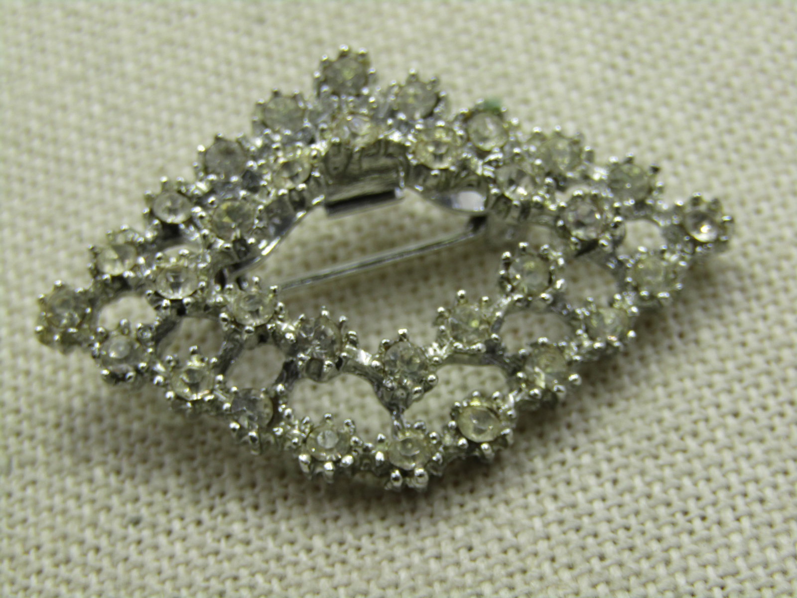 Vintage Tiered Rhinestone Brooch, Diamond Shaped, 1950's-1960's - 2