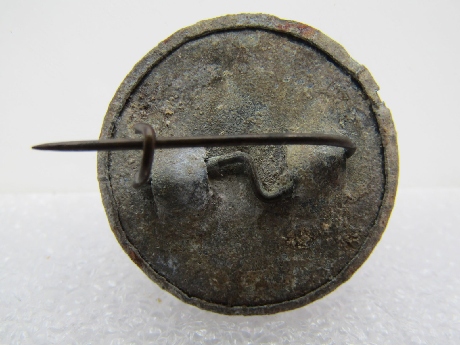 Antique Floral Glass Pressed Metal Brooch, C-Clasp, 1800's. Pressed silver tone metal with a - 4