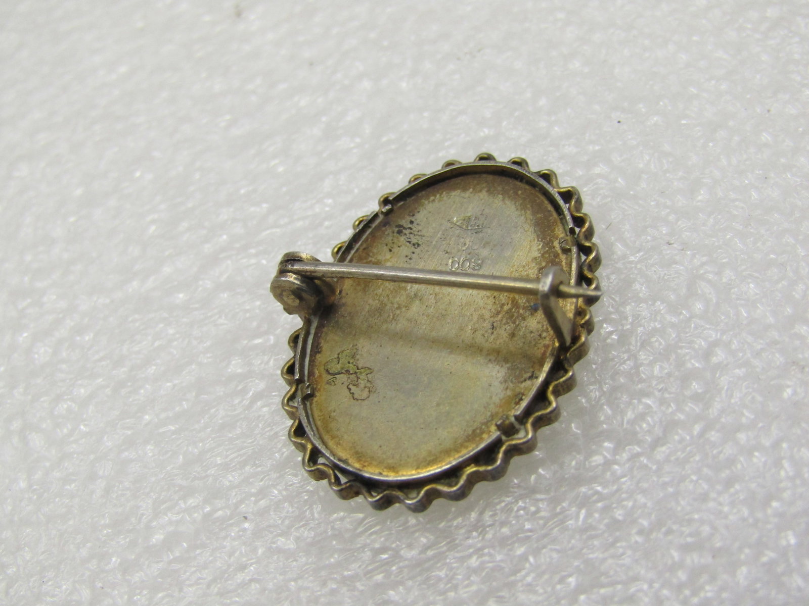 Vintage .800 SIlver Pink Dahlia Brooch, Signed - 5