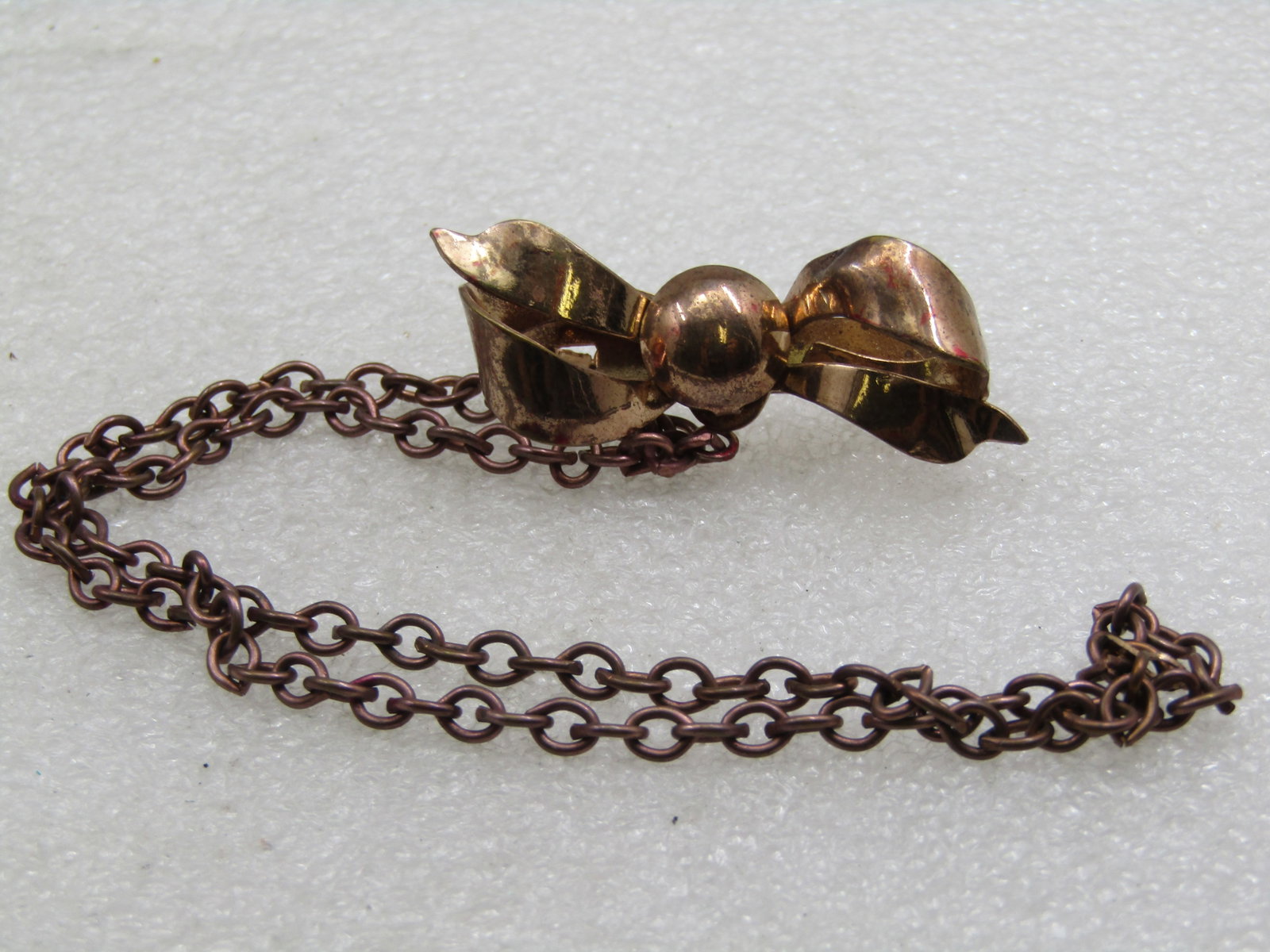 Vintage Rose Gold Bow with 6.5" Drop Chain - 4