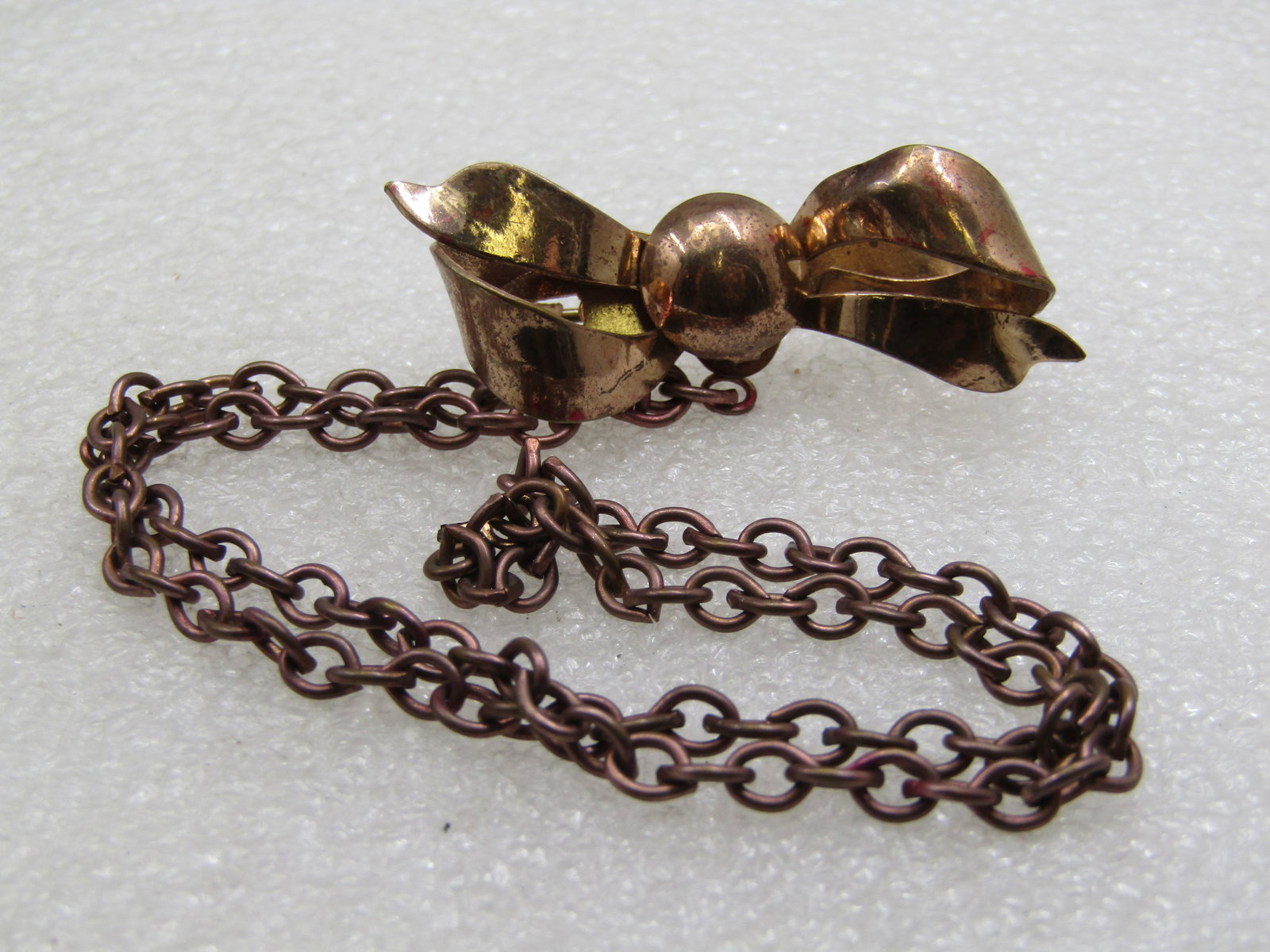 Vintage Rose Gold Bow with 6.5" Drop Chain - 5