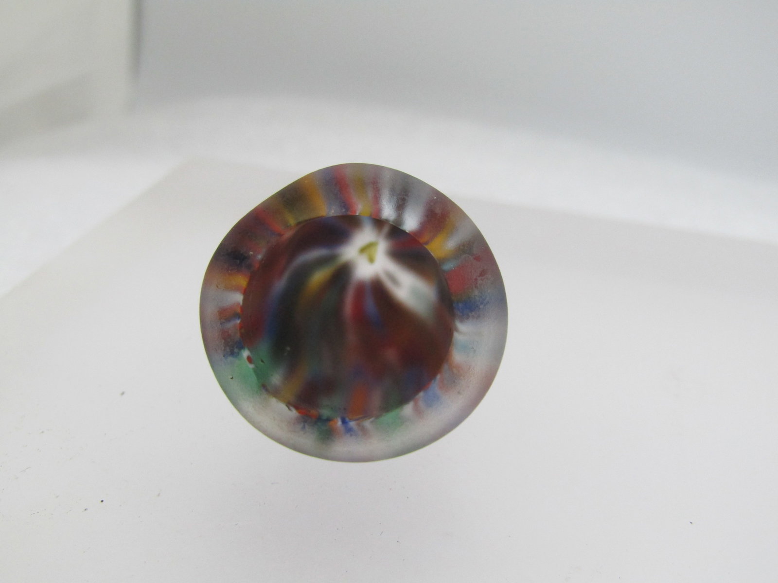 Vintage Italian Art Glass Thimble , Colorful 15.5mm Opening - 3
