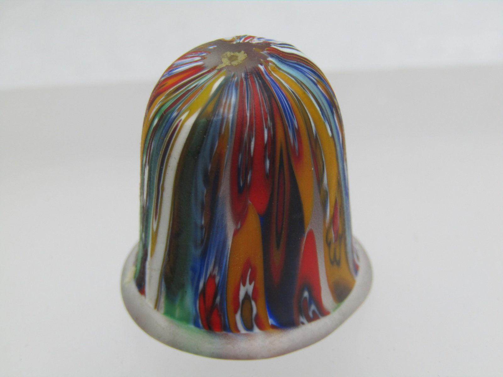 Vintage Italian Art Glass Thimble , Colorful 15.5mm Opening - 5