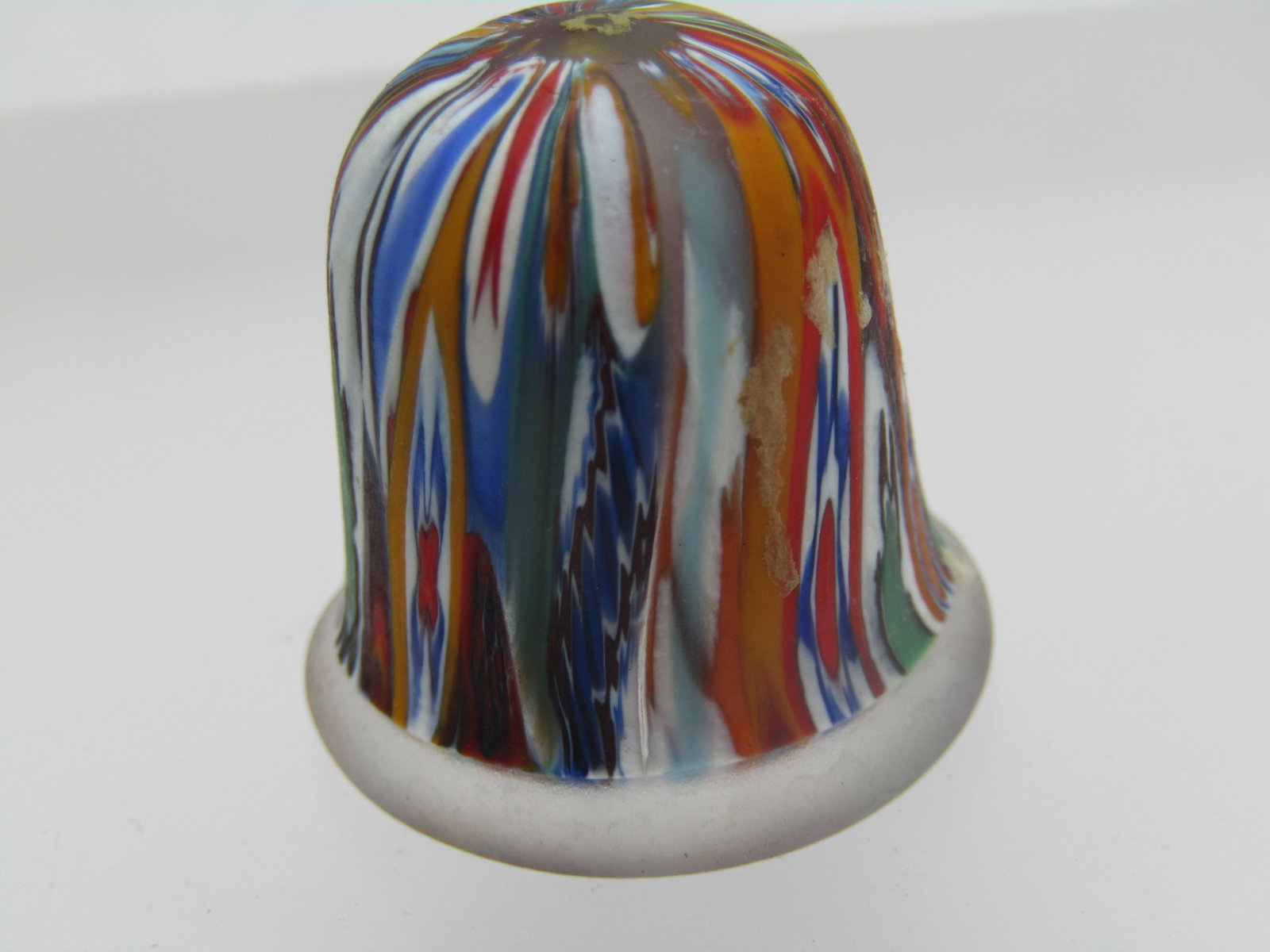 Vintage Italian Art Glass Thimble , Colorful 15.5mm Opening - 6